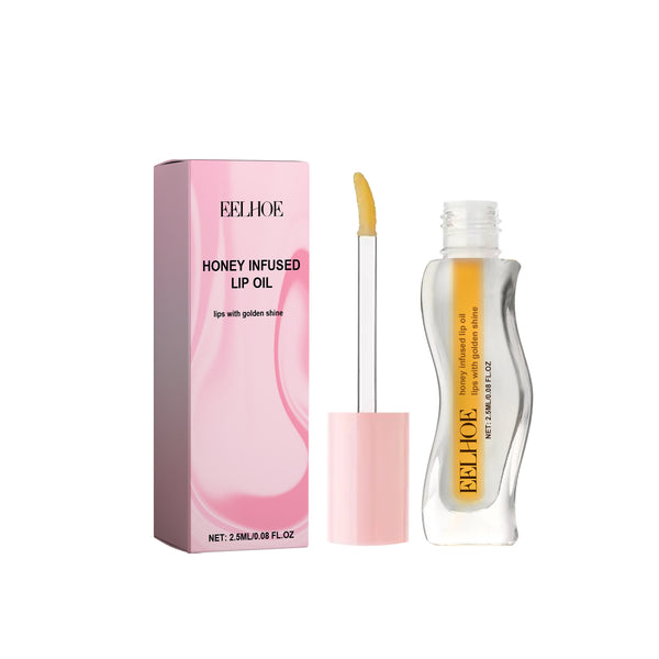 Honey Infused Lip Oil, Moist lips fade lip lines anti cracking and peeling wet lips